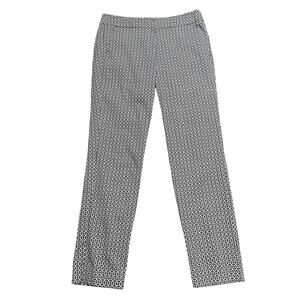 Willi Smith Printed Dress Pant WMN 2 Black White Geometric Print Mid Rise Office